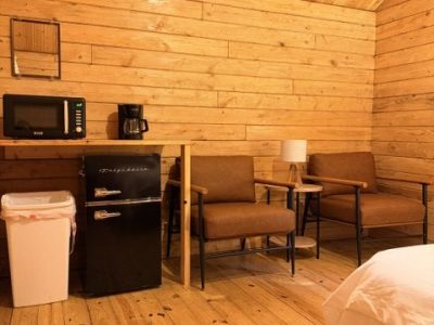 fern-glamping-cabin-mini-fridge-microwave-coffee-maker